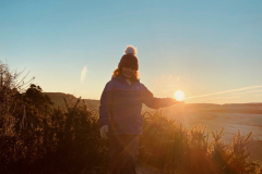 Jen Macleod: Frosty sunset at the viewpoint in the woods