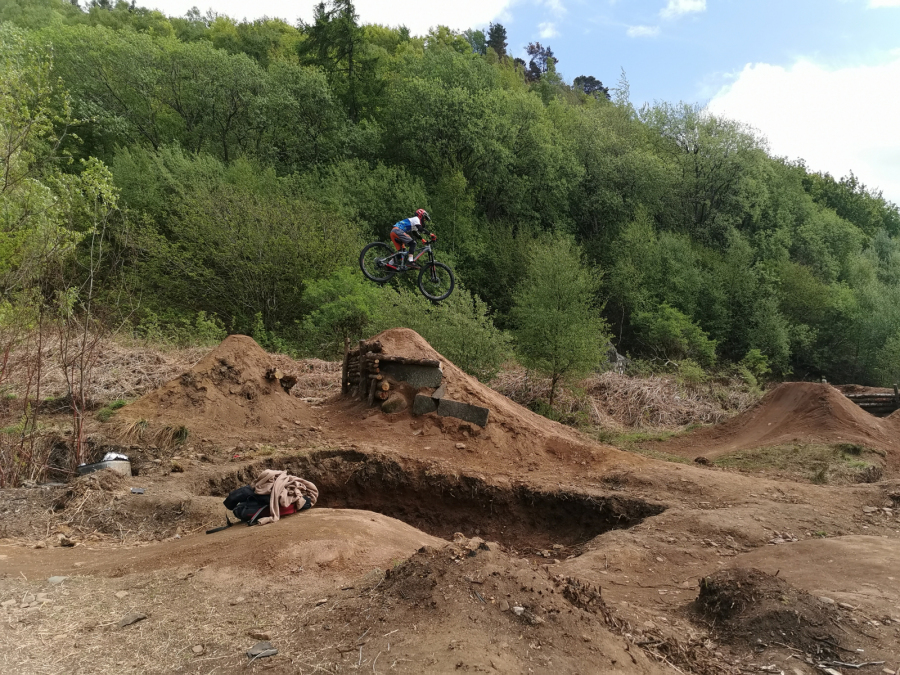 Emily Cook: Snapping her brother aged 12 going over some big jumps